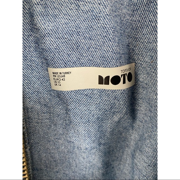 TOPSHOP moto jean denim zip up overall dress - Picture 4 of 6